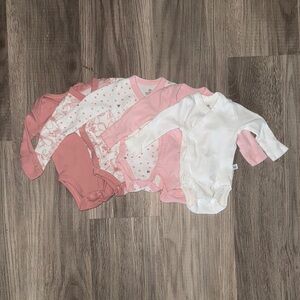 The Honest Company Baby One Pieces - Pink and White